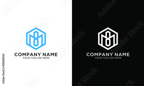 initial letter M with infinity logo design template