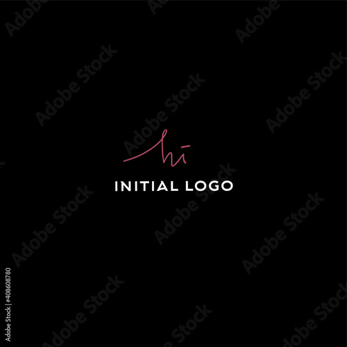 HI handwritten logo for identity