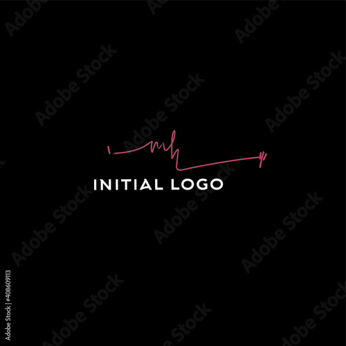 MH handwritten logo for identity