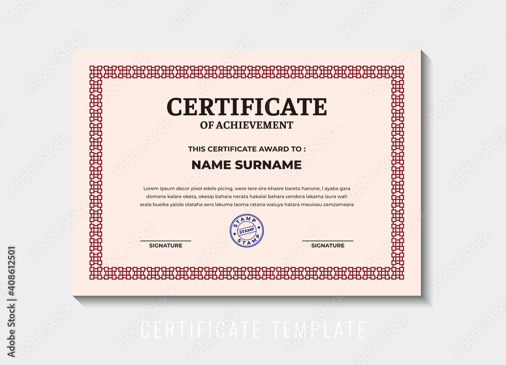 Fototapeta premium Illustration vector graphic of certificate, for certificate template, certification, certificate award, certificate work, medallion, etc