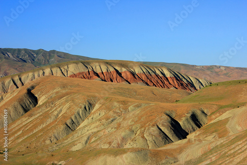 Khizi mountains. Azerbaijan. Beautiful red mountains. photo