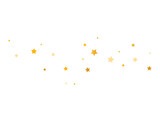 Golden stars wave. Celebration banner. Magic decoration. Gold shooting stars. Glitter elegant design elements. Christmas texture. Vector illustration