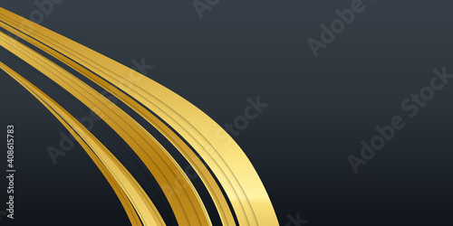 Abstract luxury gold background with light effect. Gold black abstract background. Abstract gold and black wave background