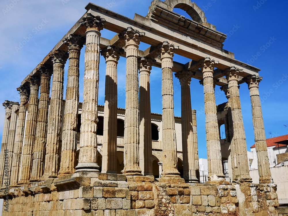 ruins of roman temple in Merida Spain ruins of roman temple in Merida Spain