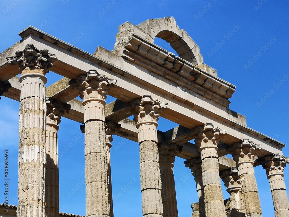 ruins of roman temple in Merida Spain