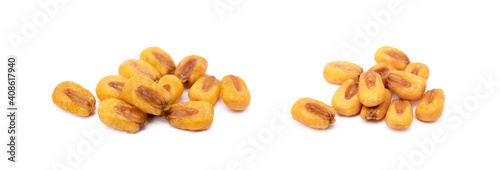 Salted roasted corn isolated on white background