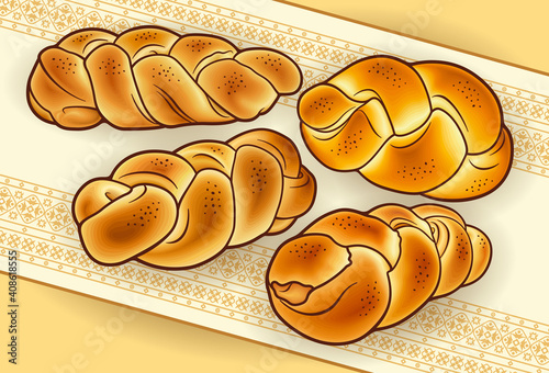 Buns hand drawn vector doodles illustration.