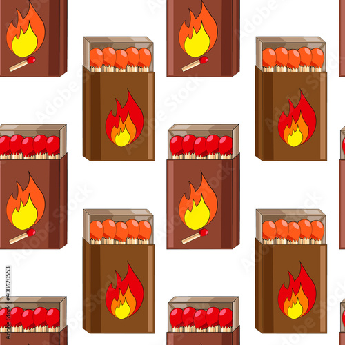 Seamless vector pattern with box safety match