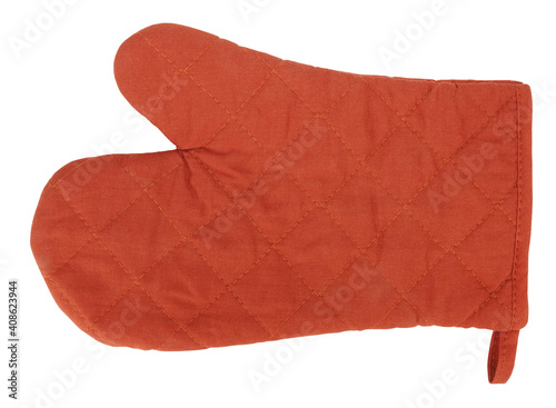 Oven glove brown mitt classic isolated on white background