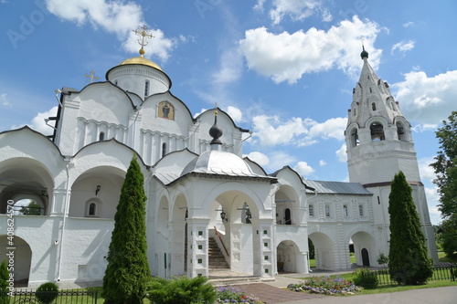 Old church of the Origin of Holy Chross Wood in the monastery of Holy Cover in Suzdal, Russian 