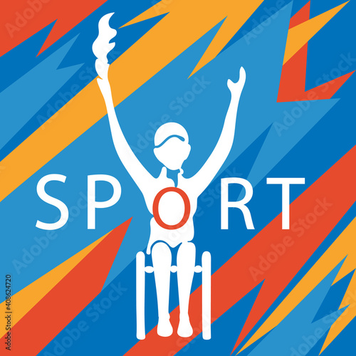 disabilities, competition, poster, banner, chair, athlete, champion, man, boy, illustration, wheelchair, handicap, vector, disable, disability, sport, disabled, game, human, invalid, isolated, male, a