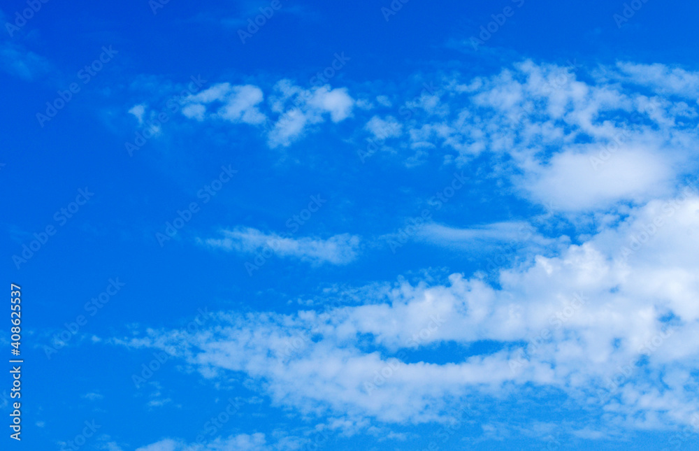 White clouds in blue sky