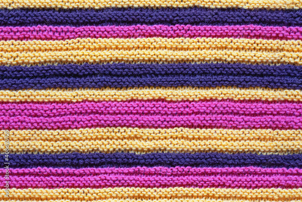 Seamless striped background, homemade wool knitted texture