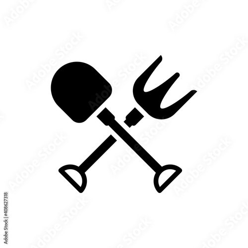 Hayfork vector icon style illustration in solid. EPS 10 File