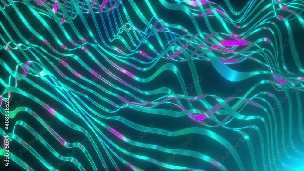 Computer generated wavy neon lines. 3d rendering stripes backdrop with gradient light Computer generated wavy neon lines. 3d rendering stripes backdrop with gradient light