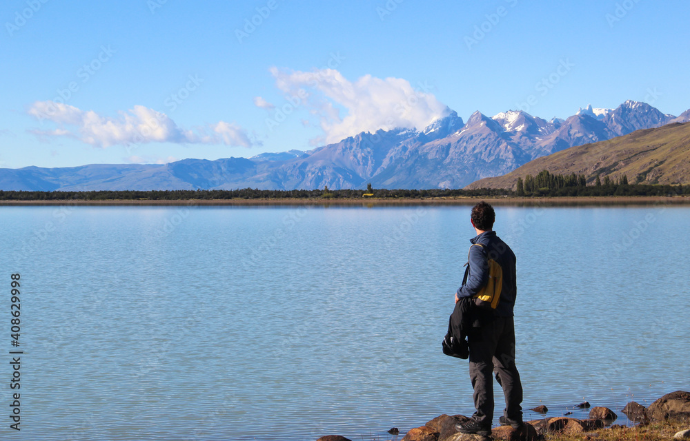 I reflecting the grandeur and beauty of Lake Argentino in Patagonia I reflecting the grandeur and beauty of Lake Argentino in Patagonia