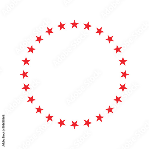 circle with red stars, icon, logo, poster,, print version vector illustration
