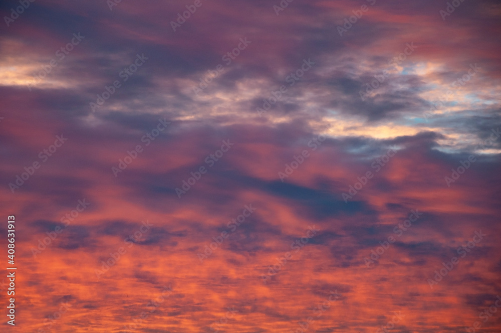 Sunset sky clouds dramatic evening landscape cloudscape for environment.