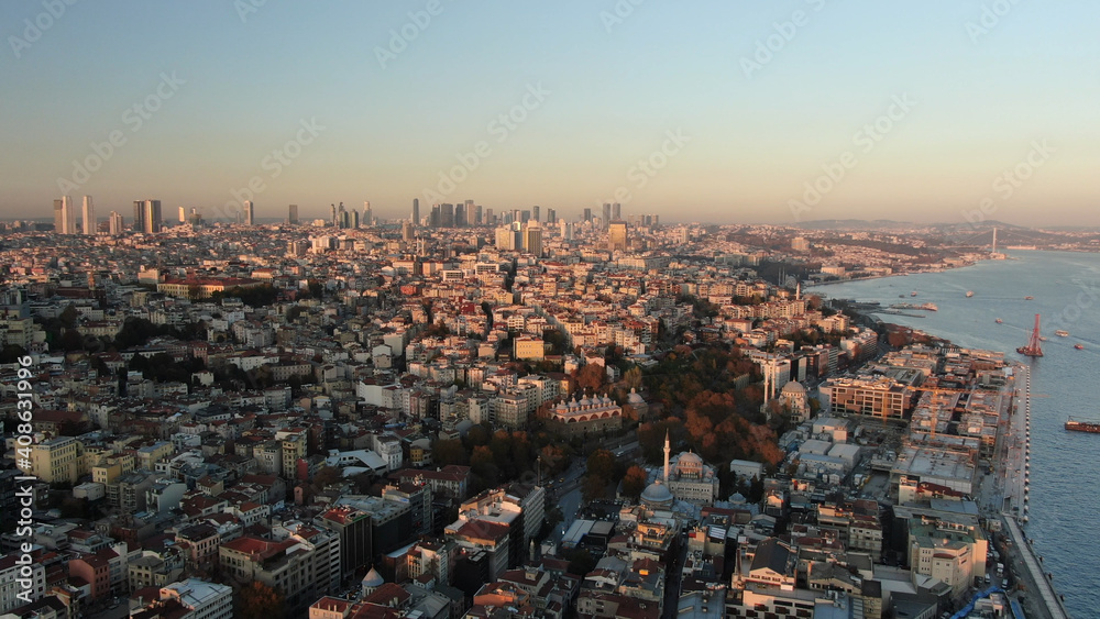 aerial view of istanbul city. view of the city of istanbul Turkey