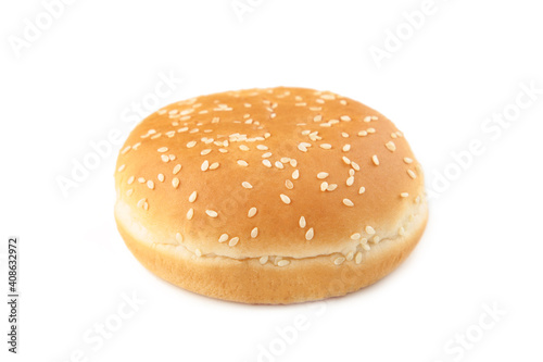 Burger bun isolated on a white background.