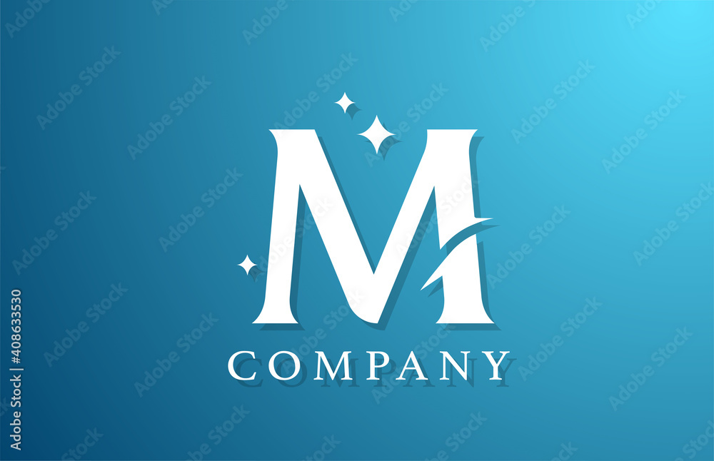 M white blue gradient alphabet letter logo for business. Branding design for lettering and corporate identity. Creative icon template M white blue gradient alphabet letter logo for business. Branding design for lettering and corporate identity. Creative icon template