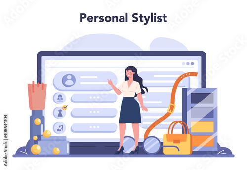 Fashion stylist online service or platform. Modern, creative