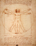 Leonardo DaVinci's Vitruvian Man, Uomo Vitruviano, illustrated