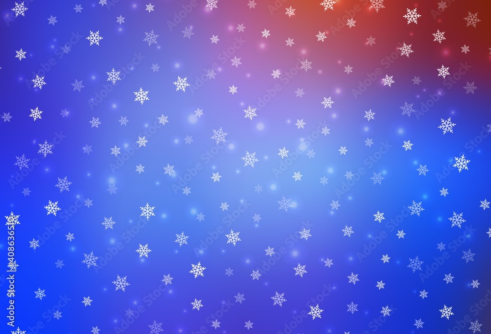 Light Blue, Red vector pattern in Christmas style.