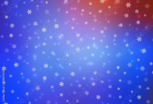 Light Blue  Red vector pattern in Christmas style.