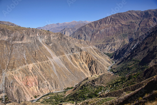 The beautiful landscape above the Colca Canyon, Chivay, Peru.