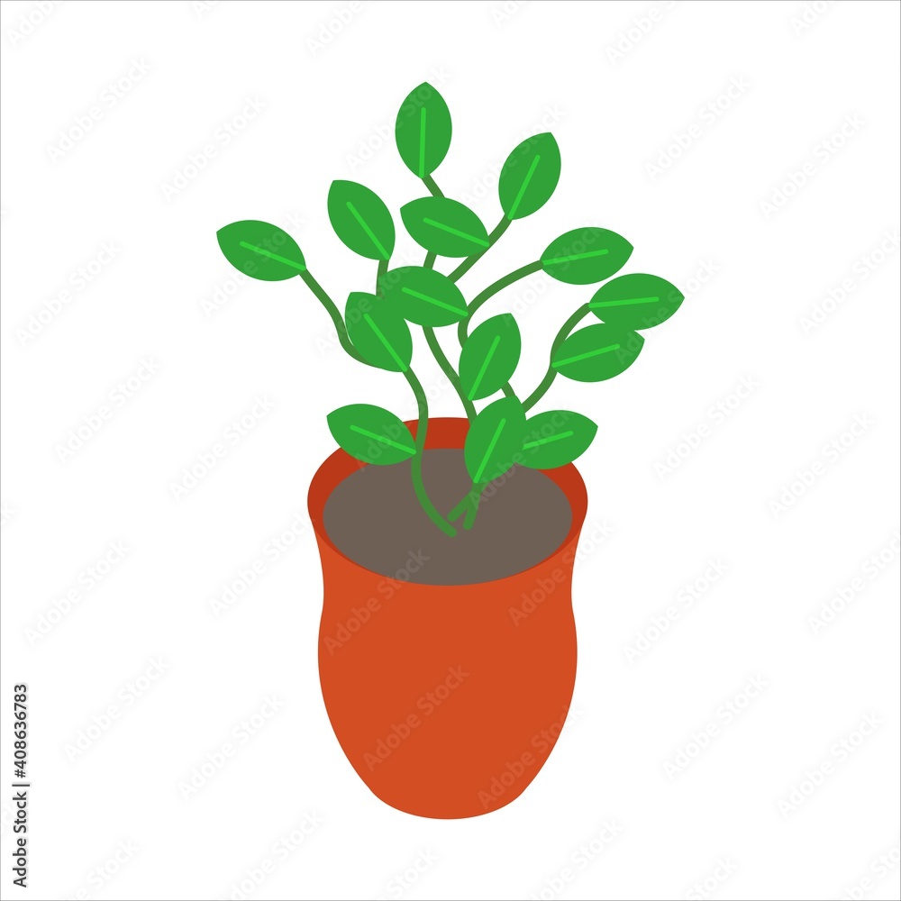 Fototapeta premium Houseplant in the pot vector illustration eps. 10