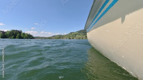 Schliersee lake in Bavaria Munich 
This beautiful lake was recored using DJI Osmo Action in 4k 
Summer 2020
traveling fast in boat photo