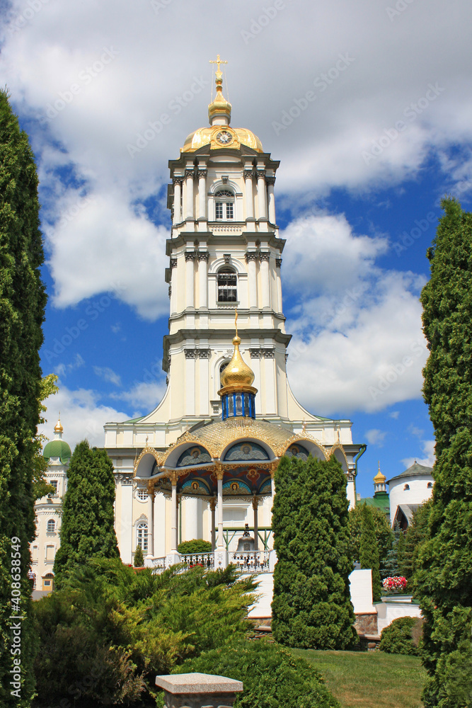 Bell tower in Pochayiv Lavra in Ukraine Bell tower in Pochayiv Lavra in Ukraine