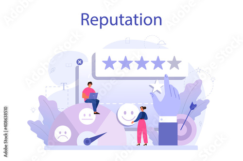 Business reputation concept. Building relationship with people