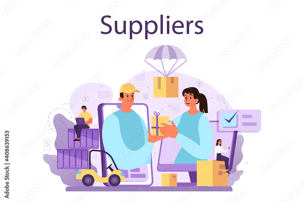 Suppliers concept. B2B idea, global logistic distribution service.
