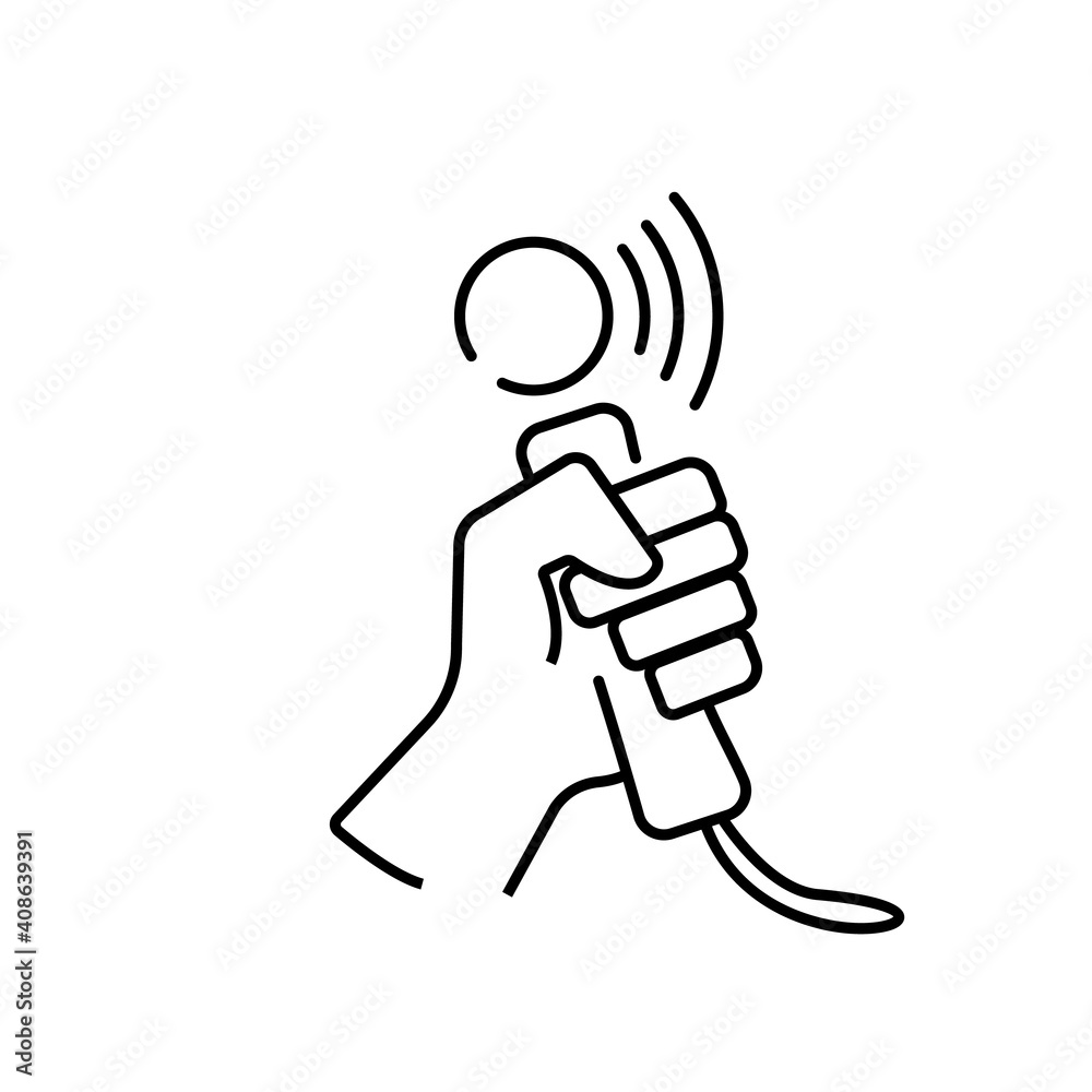 Vr controller with hand Icon. Simple Vector line icon. EPS 10 Vr controller with hand Icon. Simple Vector line icon. EPS 10