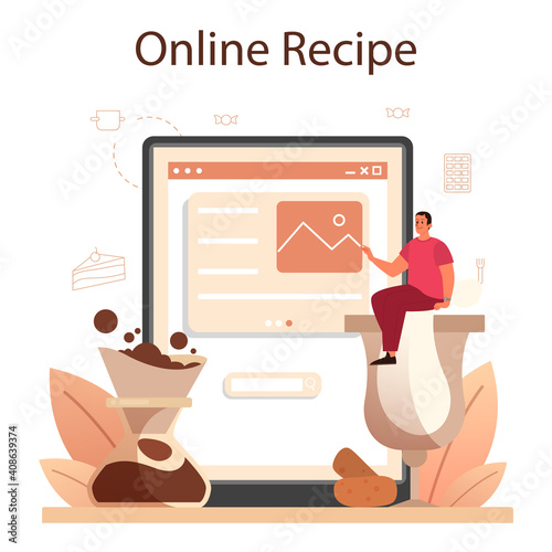 Tiramisu dessert online service or platform. People cooking