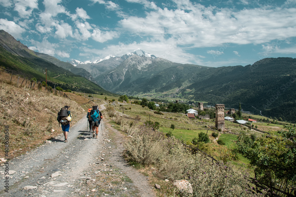 Obraz premium Hiking. Trekking in mountains.