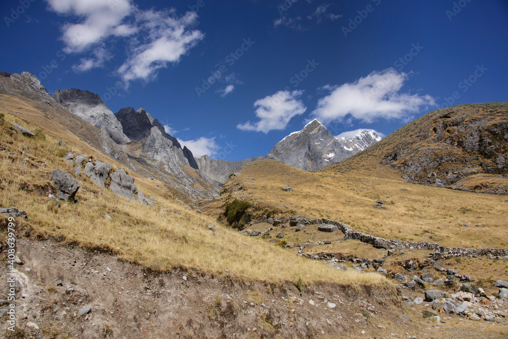 Beautiful sceneries on the Cordillera Huayhuash, Peru
