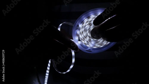 Close-up of the led strip in your hand