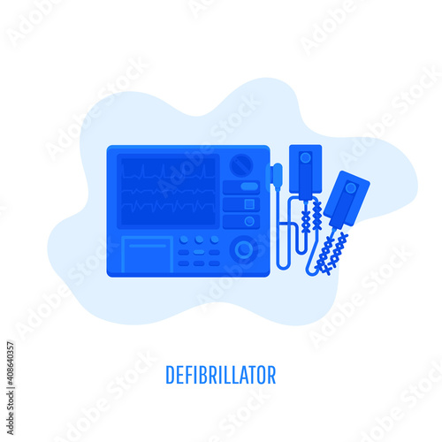 Modern AED defibrillator to save lives. Emergency equipment