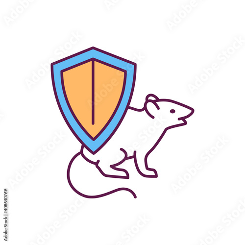 Animal cruelty free products RGB color icon. Animal rights movement. Not tested on creatures. Vegan-friendly, cruelty-free cosmetics. Development without inhumane testing. Isolated vector illustration