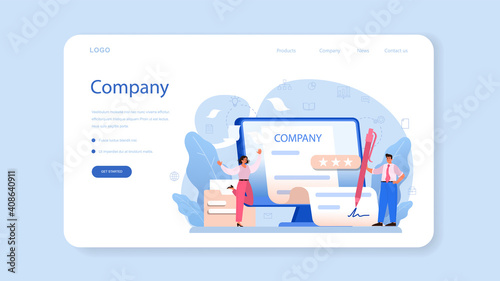 New company registration web banner or landing page