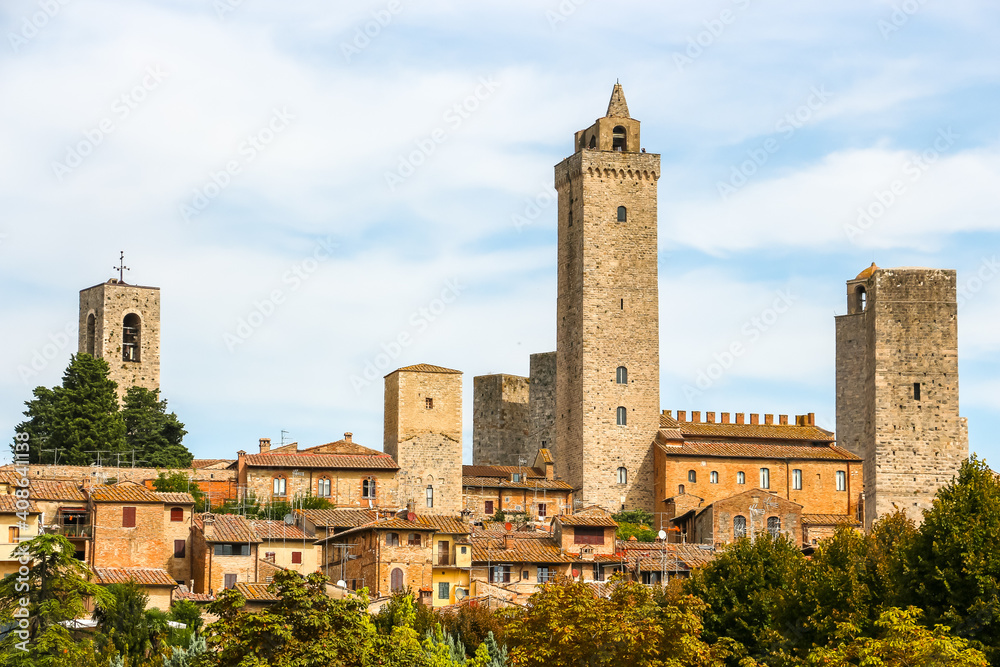 San Gimignano, Italy. Beautiful architecture of San Gimignano, small city in Toscana region.
