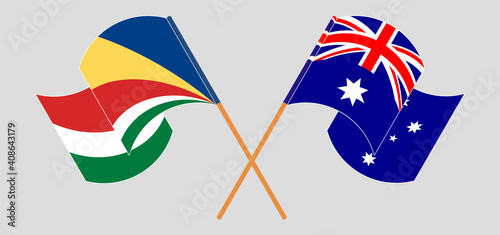 Crossed flags of Seychelles and Australia