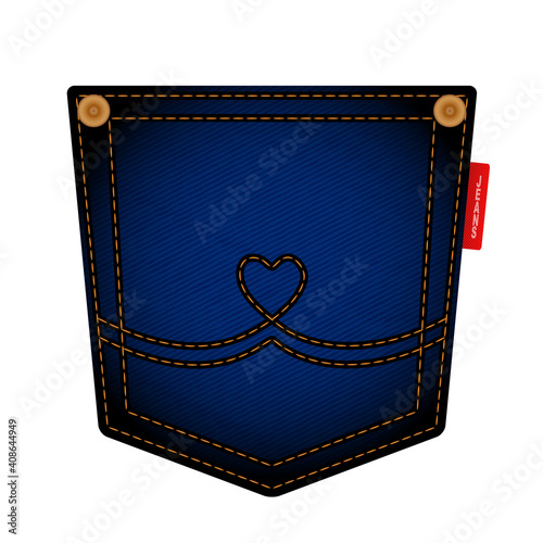 Jeans back pocket, vector illustration