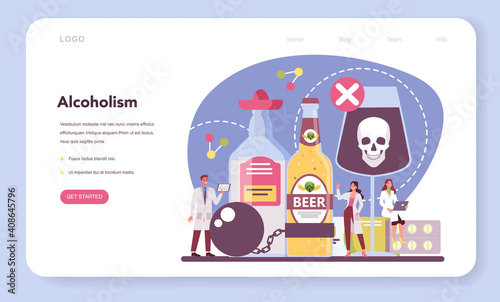 Narcologist web banner or landing page. Professional medical