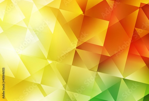 Light Red, Yellow vector shining triangular layout.