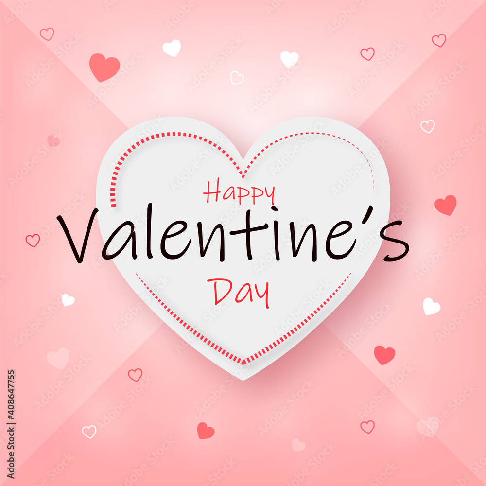 Valentines day post card cover. Happy valentines day background for promotions.