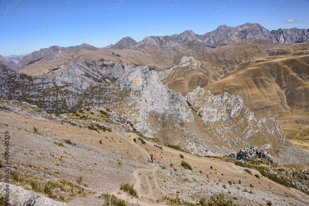 Beautiful view from the top of the Cancanapunta pass on the Cordillera Huayhuash circuit, Ancash, Peru Beautiful view from the top of the Cancanapunta pass on the Cordillera Huayhuash circuit, Ancash, Peru